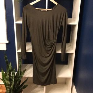 Fitted drape-y Olive Dress